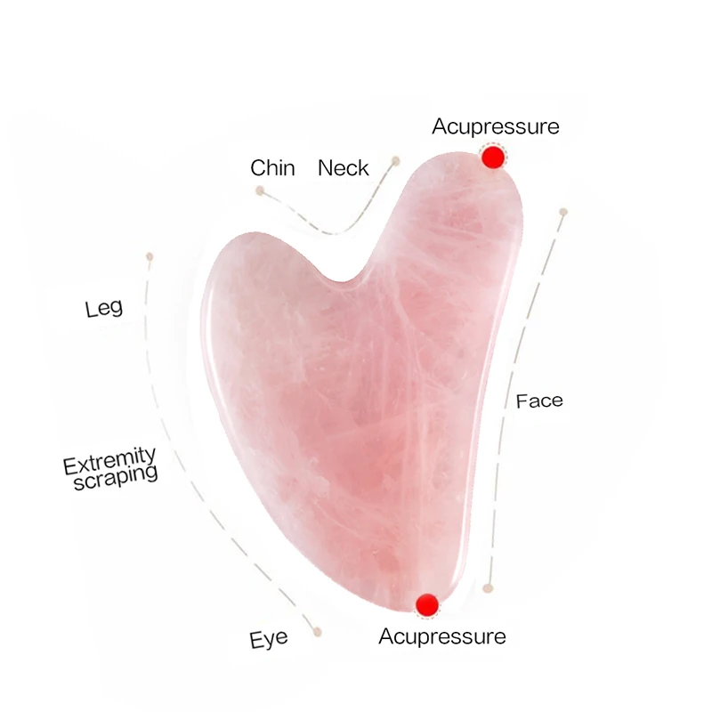 Natural Stone Jade Gouache Scraper Rose Quartz Facial Gua Sha Tools Neck Massager for Face Lifting Wrinkle Remover Beauty Health - Image 2