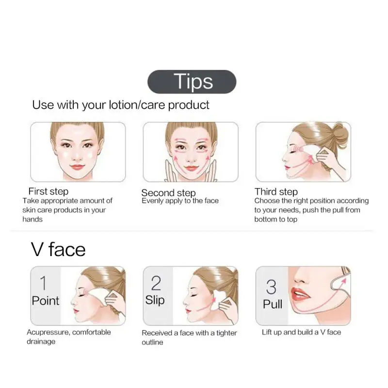 Natural Stone Jade Gouache Scraper Rose Quartz Facial Gua Sha Tools Neck Massager for Face Lifting Wrinkle Remover Beauty Health - Image 3