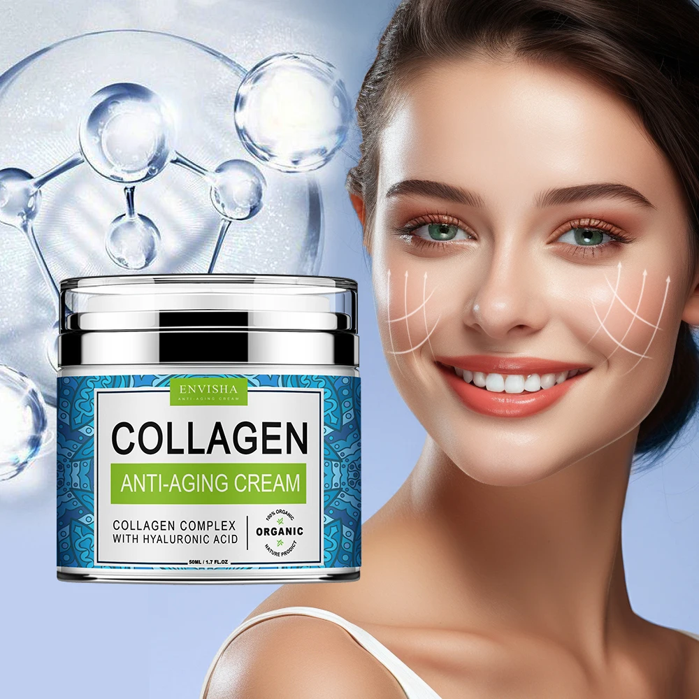 ENVISHA Face Cream Collagen Hyaluronic Acid Skin Care Anti-Wrinkle Moisturizing Anti-Aging Night Shrink Pores Whitening Smooth - Image 2