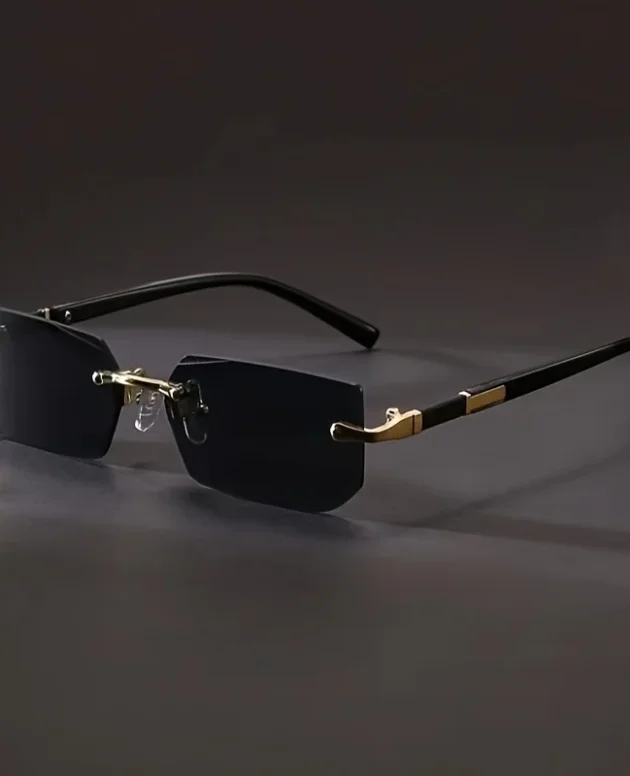 1pc Rimless Sunglasses Rectangle Women Men Shades Small Square Sun Glasses For Female Male Beach Vacation Travel Eyewear