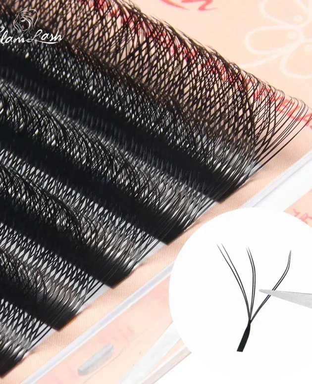 GLAMLASH 2tips 3D W Shape Lashes Extension Premade Volume Fan Eyelashes W Style Shaped Lash Makeup Supplies Natural EyeLash