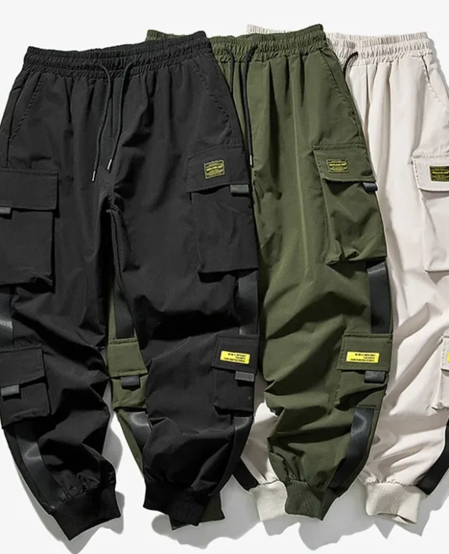 Mens Summer Army Green Loose Pant Joggers Pants Men Cargo Pants Hip Hop Casual Pockets Sweatpants Male Fashion Trousers