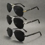 3PCS Polarized Sunglasses Men Metail Frame Quality Sun Glasses Brand Design Male Glasses Fishing Driving Goggles