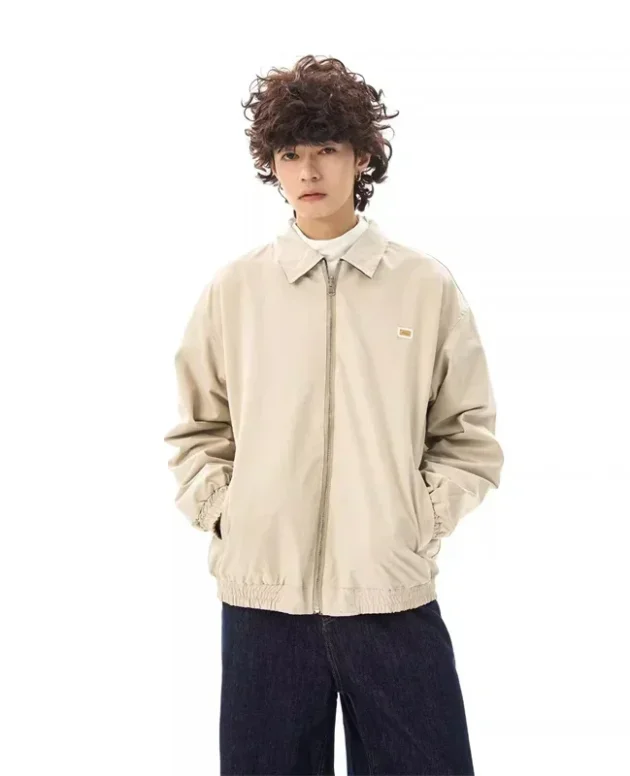 Winter Vintage Plaid Zipper Reversible Jacket For Men Autumn Lapel Baseball Uniform Y2K Streetwear Outerwear Bomber jackets