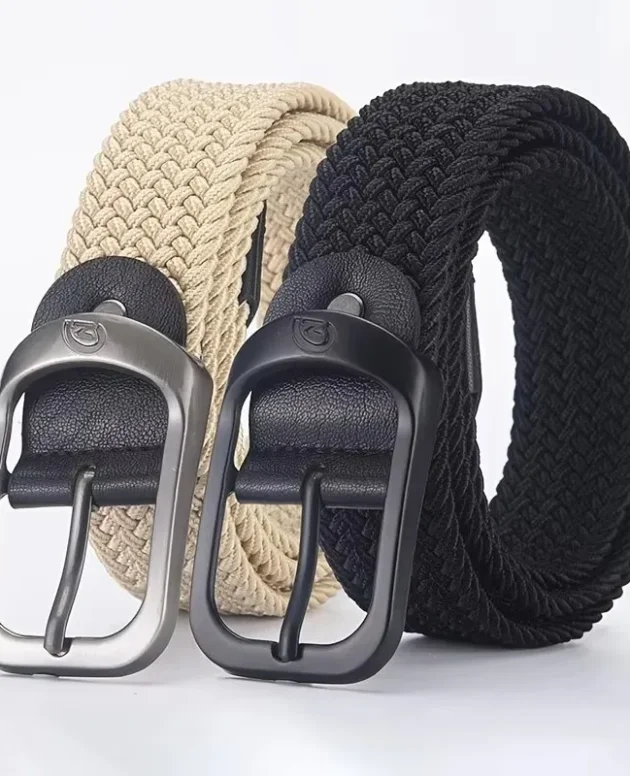 Men's Belt Casual Woven Elastic Belt Outdoor Sports Women's Belt No Need for Punching Climbing Work Belt For Men Women Fashion