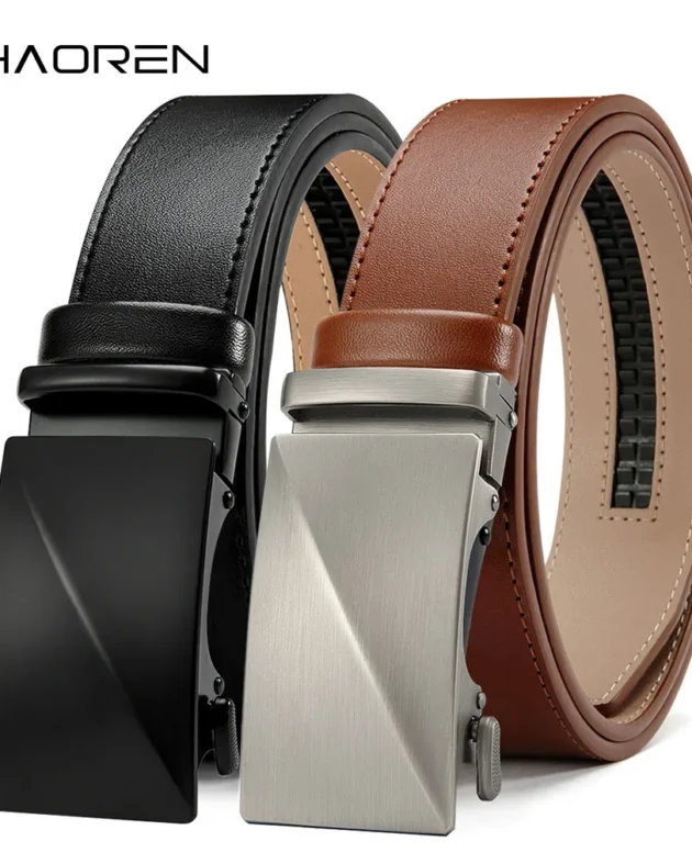 CHAOREN Brand Leather Belts for Men 115cm-135cm Automatic Belt with Ratchet Strap Top Quality Belts Luxury Belts for Men