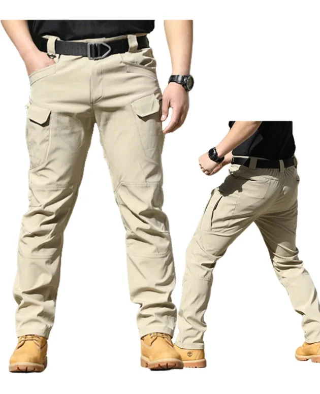 Cargo Pants Hiking Men Outdoor Waterproof Multi-pocket Tactical Trousers Camping Spring Autumn Combat Rip-Stop Work Pant