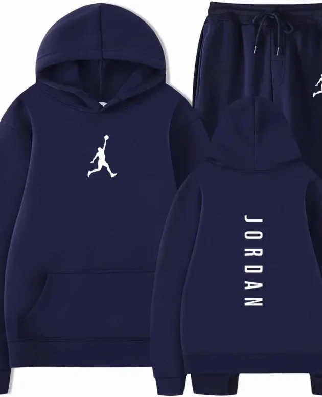 Men's 2025 high-quality sportswear sweatshirt + sweatpants fashionable sportswear sweatshirt set for spring and autumn