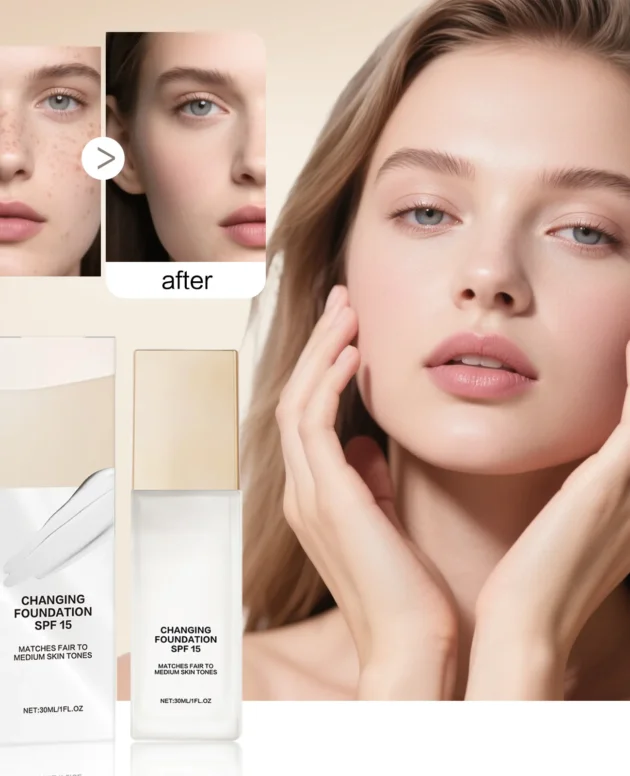 Hydrating Color-Adjusting Foundation SPF 15 30ml - Natural Coverage for Fair to Medium Skin, Lightweight with Hyaluronic Acid.