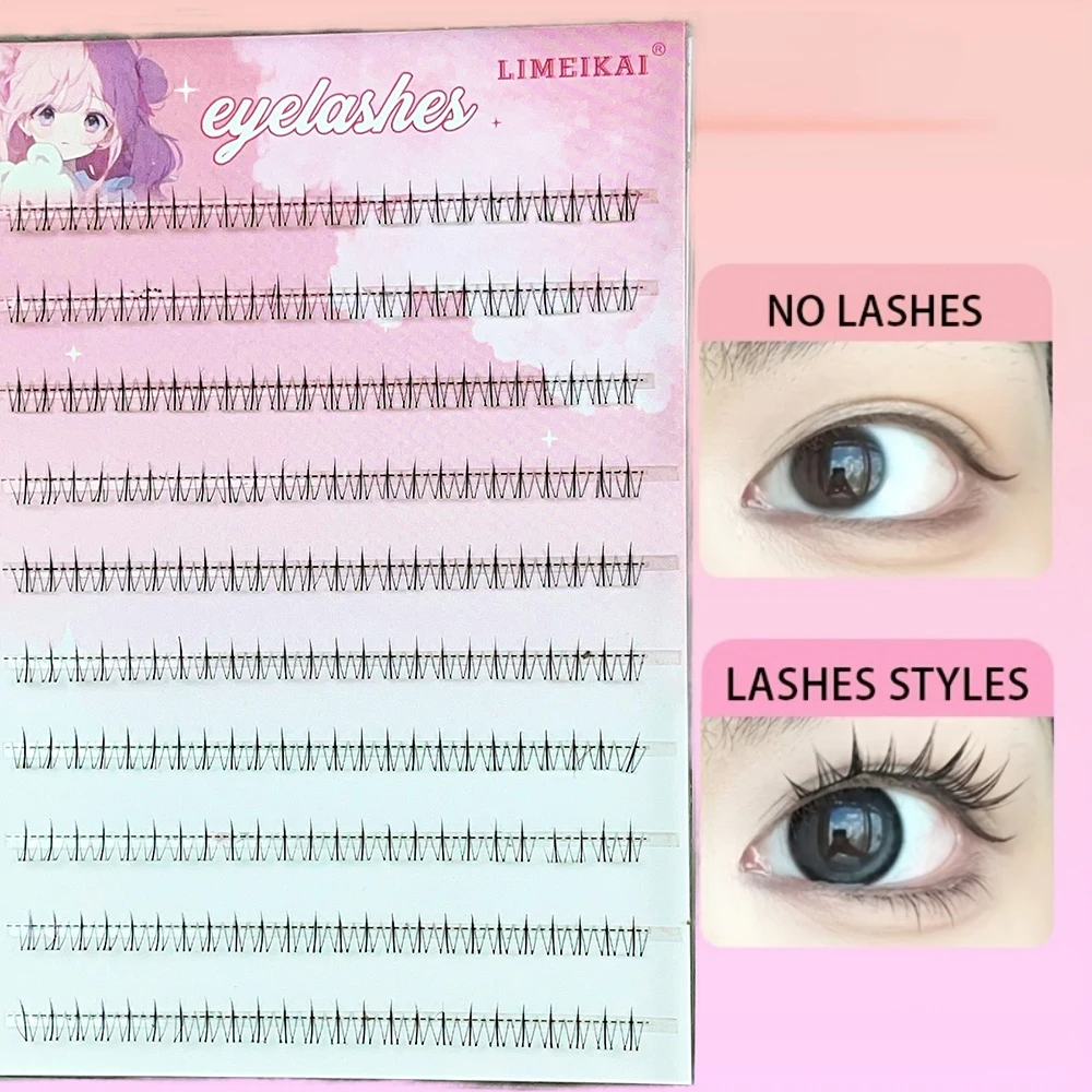 240 Clusters Glue-Free Small Flame Lower Eyelashes Natural Simulation Segmented Transparent Stems Super Soft Fake Eyelashes - Image 3