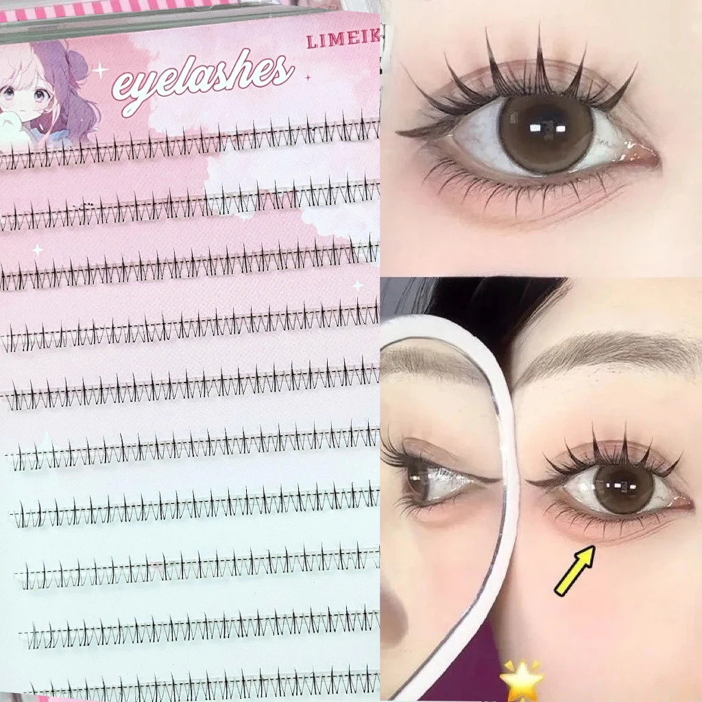 240 Clusters Glue-Free Small Flame Lower Eyelashes Natural Simulation Segmented Transparent Stems Super Soft Fake Eyelashes - Image 4