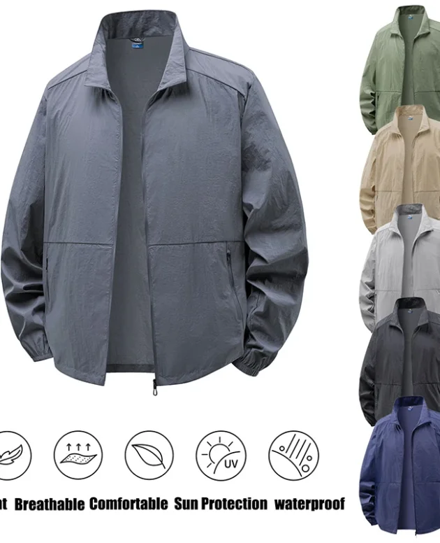 Men's Summer Sun Protection Clothing Outdoor Fitness Waterproof Breathable Sun Protection Jacket Men Hiking Quick Dry Loose Coat