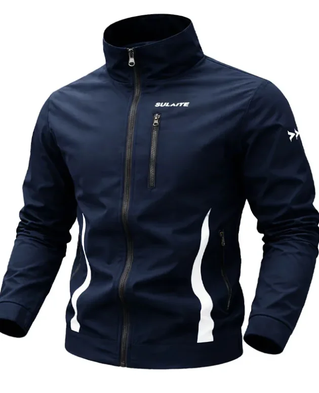 Men‘s Jacket Casual Stand Collar Jacket Spring Summer Lightweight Windbreaker Bomber Jacket Sportswear Breathable Coat Clothing