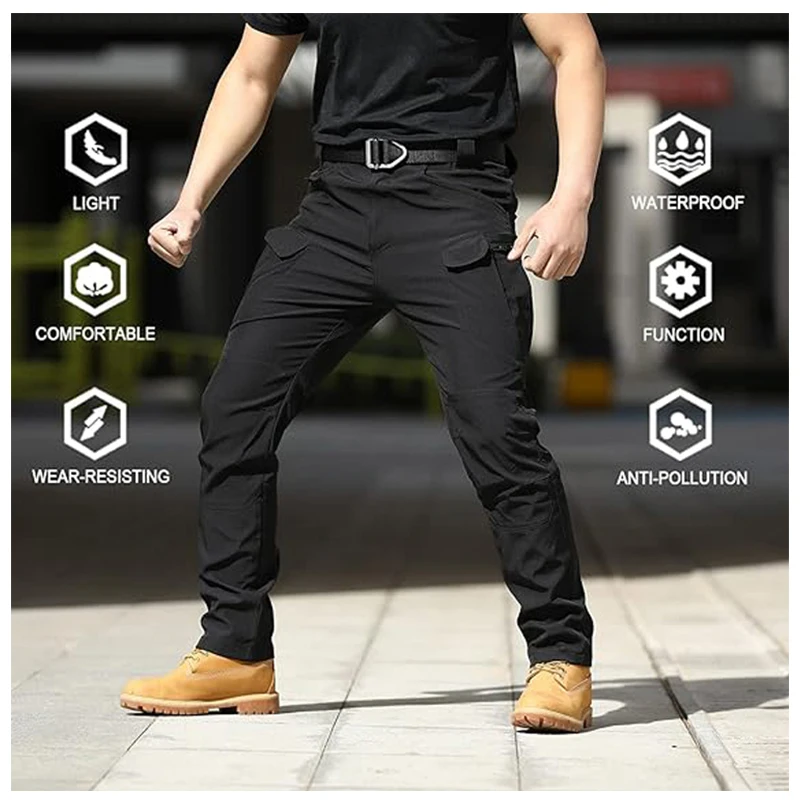 Cargo Pants Hiking Men Outdoor Waterproof Multi-pocket Tactical Trousers Camping Spring Autumn Combat Rip-Stop Work Pant - Image 5