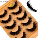 Cat Eye Eyelashes 3D Natural False Lashes D Curl Fluffy Soft Cross 5/7 Pairs Manga Lashes Wispy Natural Eyelash Extension Makeup