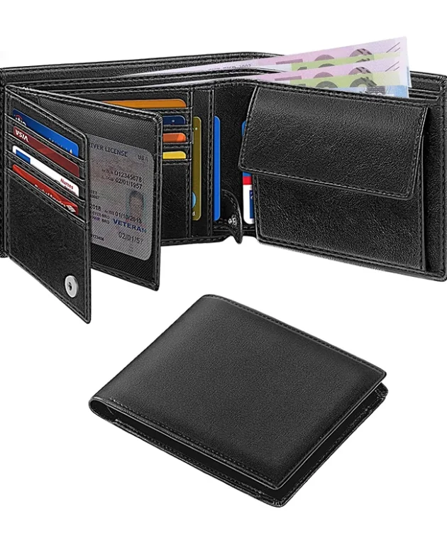 Wallets for Mens Muti-Functional RFID Blocking Slim Wallet with 15 Credit Card Holders
