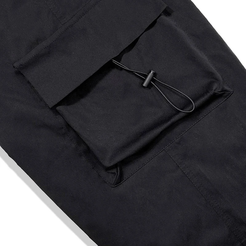 Men's Casual Cargo Pants Fashion Streetwear Classic Man Straight Wide-leg Pants Drawstring Workwear Trendy Loose Cargo Trousers - Image 6