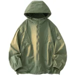 UPF50+ Men's Hooded Sunscreen Jacket Summer Ultra Thin Zipper Pocket Windbreaker Elastic Cuffs Outdoor Hiking Fishing Skin Coats
