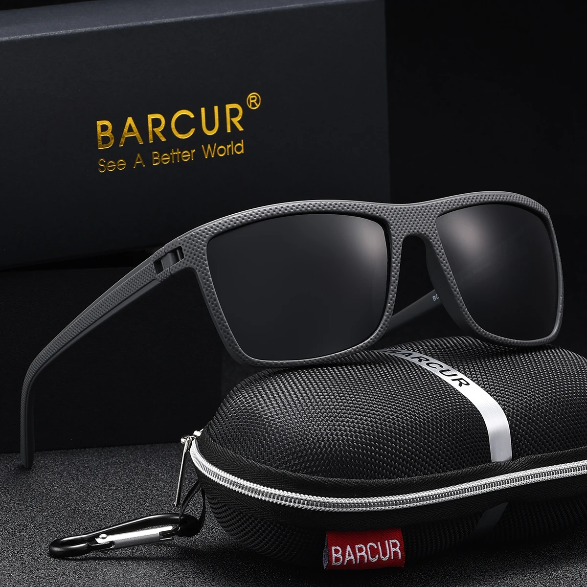 BARCUR Brand Classic Men Sunglasses Comfort Durable PC Rectangular Frame TAC Lens Versatile Age Polarized Sunglasses - Image 6