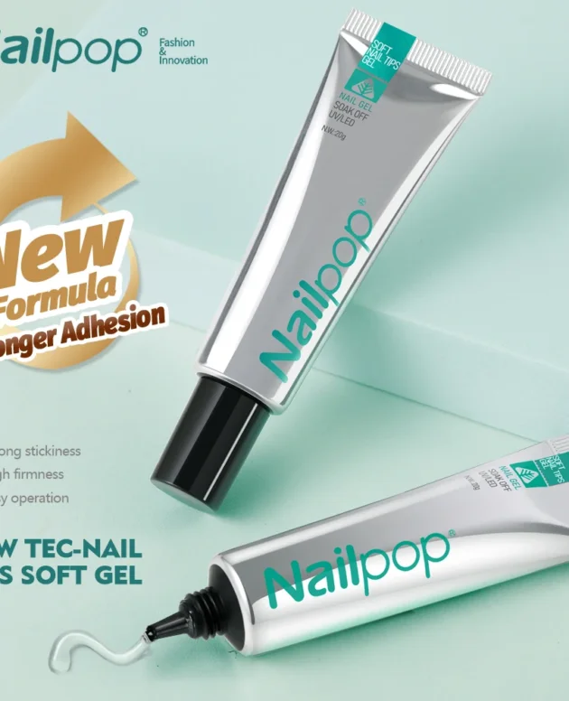 Nailpop Pro Soft Nail Tips Gel Glue 20g Adhesive Fake Nails Long Lasting Soak Off UV Gel Nail Polish Manicure Products for Nails