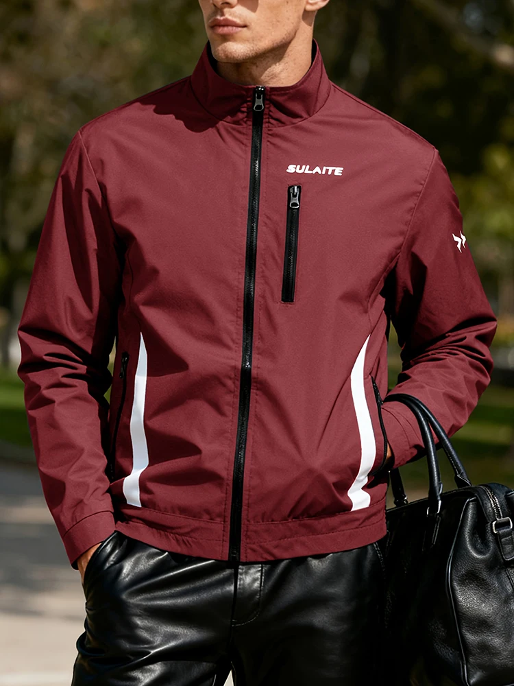 Men‘s Jacket Casual Stand Collar Jacket Spring Summer Lightweight Windbreaker Bomber Jacket Sportswear Breathable Coat Clothing - Image 3