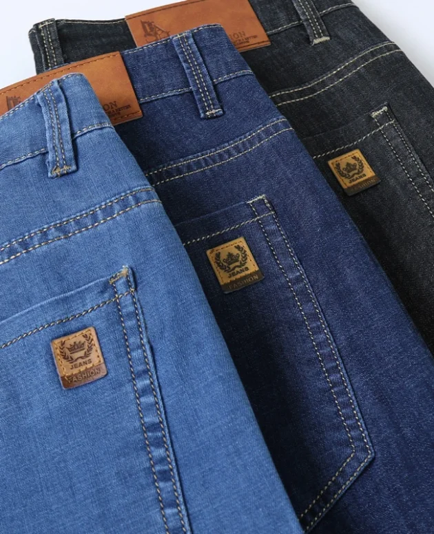 Summer Lyocell Men's Jeans Breathable Thin Casual Straight Stretch Business Work Denim Trousers Classic Fashion Brand Clothing