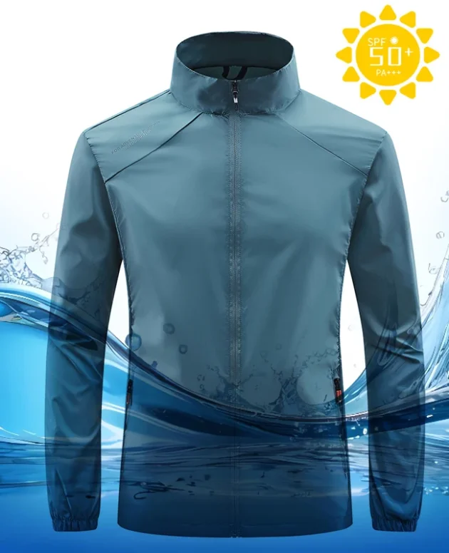 New Running Jacket Ultra Light Men's Summer Casual Zipper Placket Soft Skin Windbreaker Street Motorcycle Fishing Sunscreen Suit