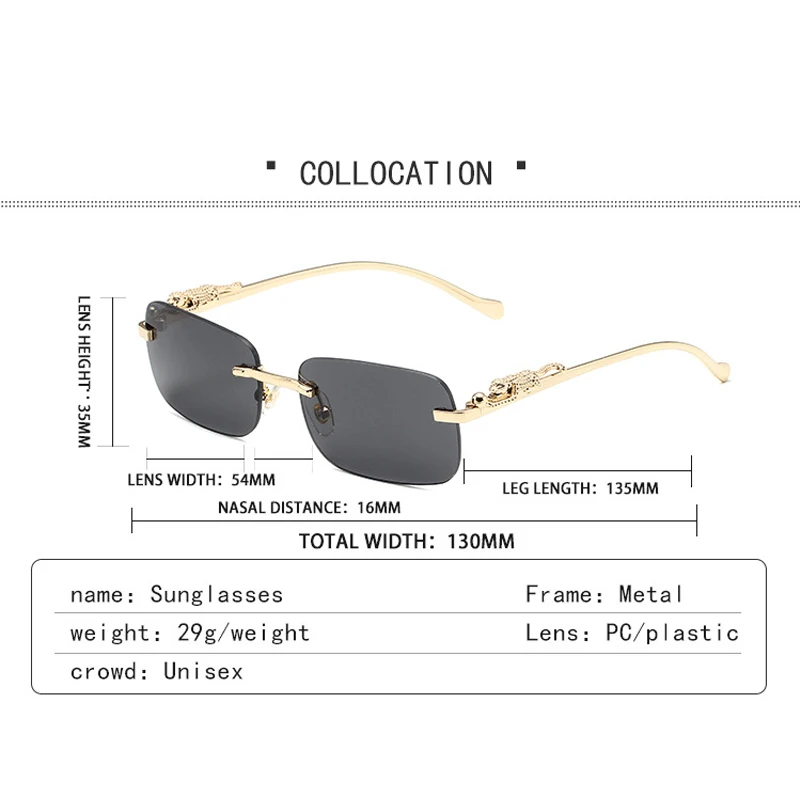 Rimless Metal Square Sun Glasses Women Men High Quality Trend Luxury Sunglasses Go Out Shopping Female Male Eyeglasses - Image 6