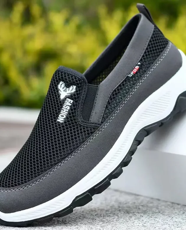 Men Running Hiking Sneakers Breathable Orthopedic Travel Plimsolls Slip On Comfortable for Outdoor Activity Hiking Walking