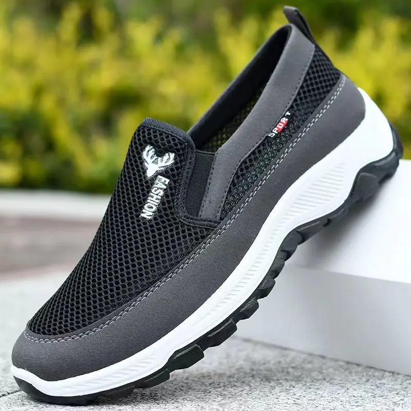 Men Running Hiking Sneakers Breathable Orthopedic Travel Plimsolls Slip On Comfortable for Outdoor Activity Hiking Walking