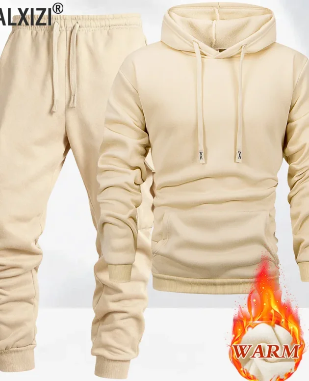2025 Autumn/Winter Men's jogging Fitness sportswear Set Fashionable Casual Long-sleeved Sweatshirt + Casual Pants 2-piece Sets