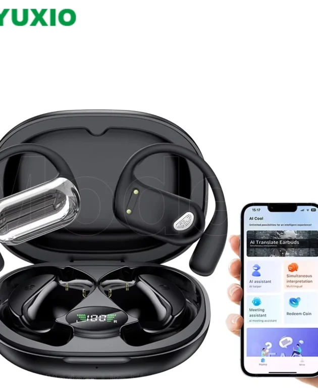UYUXIO Real Time Translator Headphones AI Language Translation Earbuds 144 Languages & Accents 3 in 1 OWS Ear Buds for Business