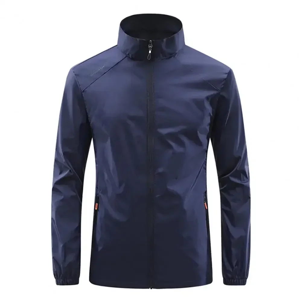 New Running Jacket Ultra Light Men's Summer Casual Zipper Placket Soft Skin Windbreaker Street Motorcycle Fishing Sunscreen Suit - Image 4