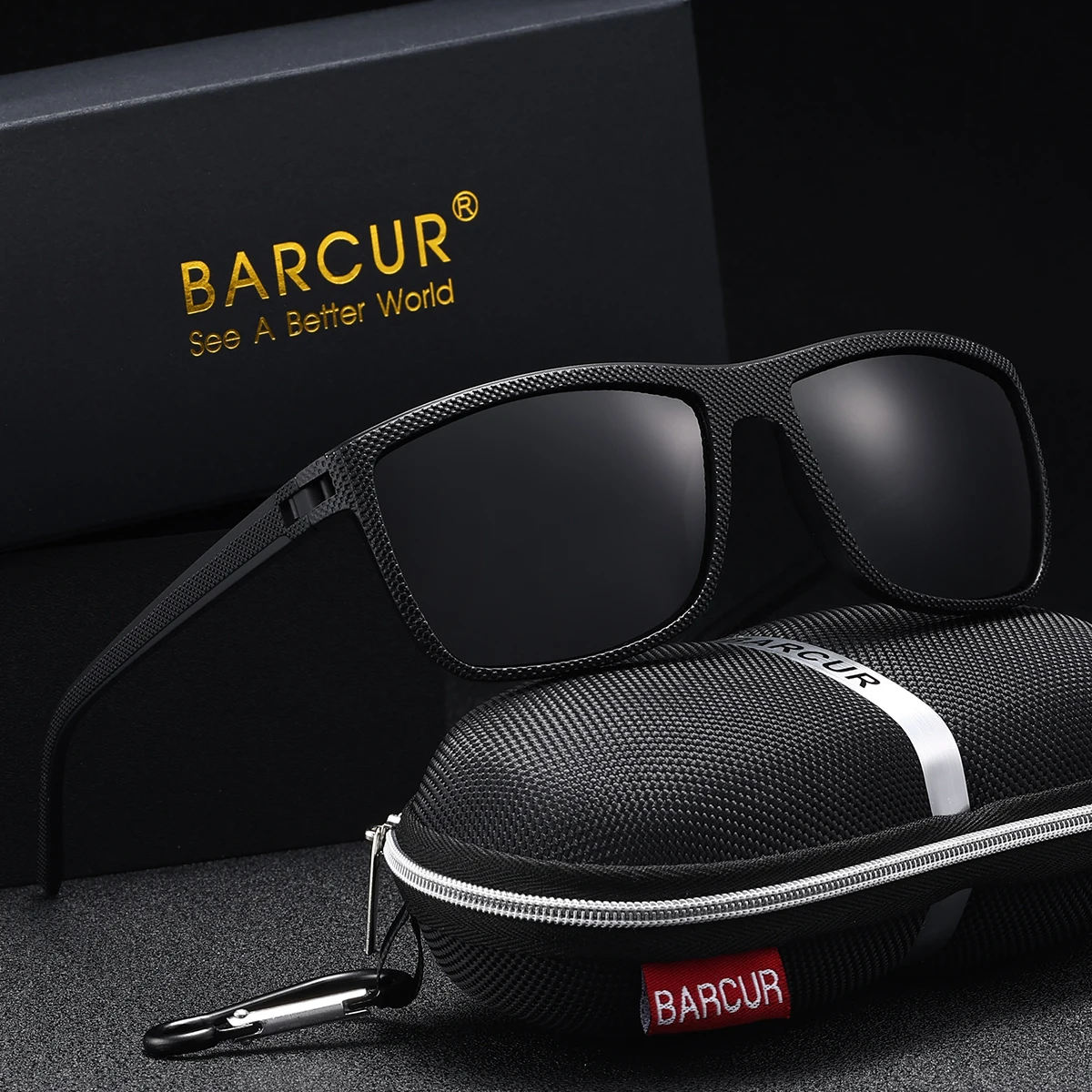 BARCUR Brand Classic Men Sunglasses Comfort Durable PC Rectangular Frame TAC Lens Versatile Age Polarized Sunglasses - Image 4
