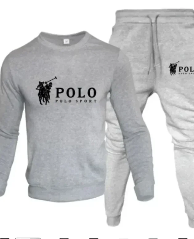 Men's autumn and winter set of round-neck sweatshirts and jogging pants, fashionable for autumn and winter, fitness and casual