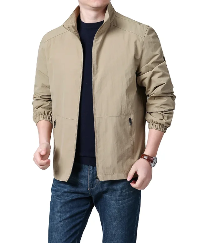 Men's Lightweight Packable Windbreaker Jacket 100% Polyamide Nylon Breathable Outdoor Sports Sun Protection Coat 2026