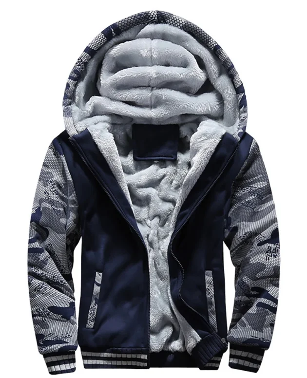 Men's Jacket Camouflage Thicken Winter Jackets for Men Fleece Long Sleeve Coat Man Casual Hoodies Streetwear Men's Coats
