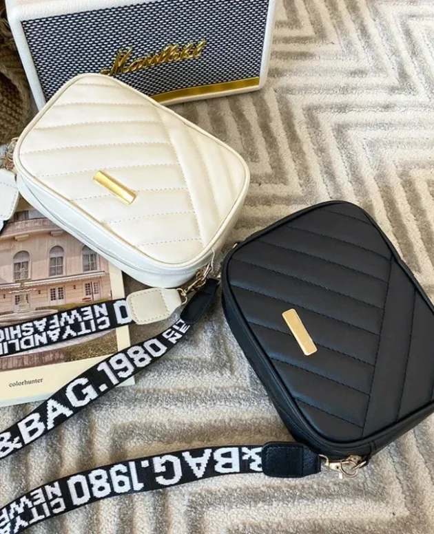 Shoulder Bag High Quality Women's PU Rolling Strip Camera Bag Shoulder Bag Mobile Phone Bag Casual Crossbody Bag