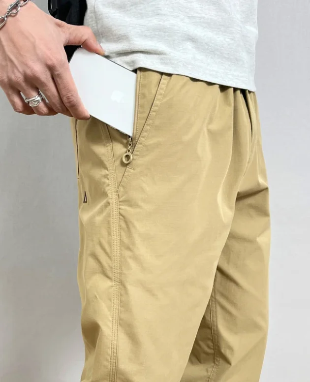 Summer Thin Cargo Pants Men Casual Tapered Trousers with Zipper Pockets Quick Dry Streetwear Pants for Outdoor Daily Wear S-3XL