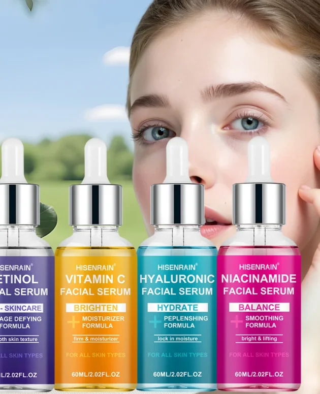 HISENRAIN Luxury Moisturizing Essence 4-Piece Set - Premium Skincare Gift for Holiday Seasons, Radiant & Hydrated Skin.
