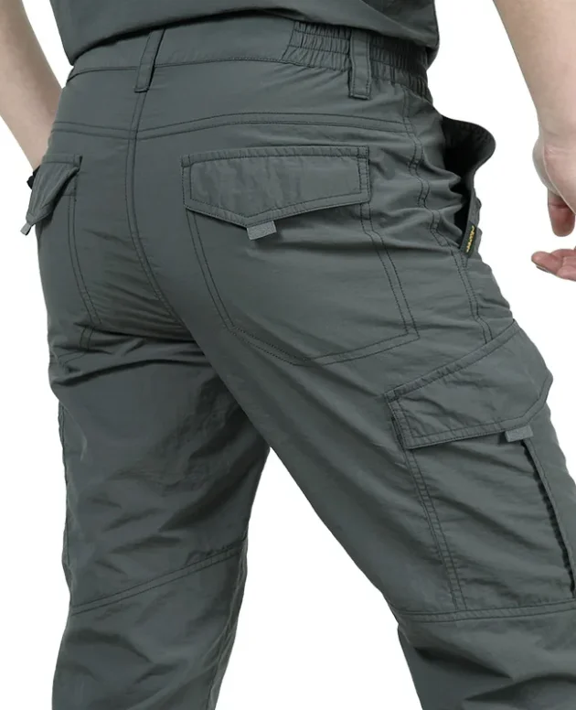 Summer Casual Lightweight Army Military Long Trousers Male Waterproof Quick Dry Cargo Camping Overalls Tactical Pants Breathable