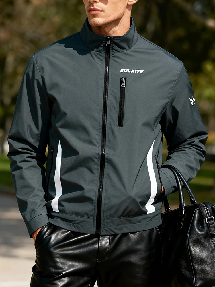 Men‘s Jacket Casual Stand Collar Jacket Spring Summer Lightweight Windbreaker Bomber Jacket Sportswear Breathable Coat Clothing - Image 4
