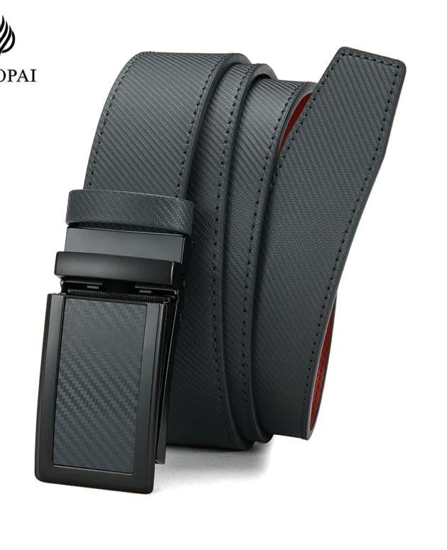 Men Belt Genuine Leather High Quality Buckle Jeans Cowskin Casual Belts Business Cowboy Male Automatic Buckle Belt 115cm 125cm