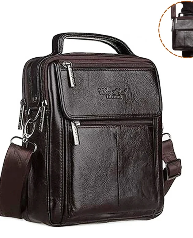 Cross body Messenger Shoulder Bag for Men Genuine Leather Business Briefcase Casual Cowhide Male Top Handle Tote Handbag Bags