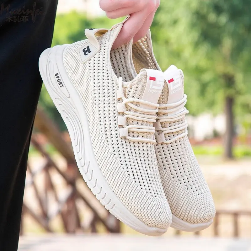 Men's Summer Casual Breathable Mesh Trendy Sports Shoes Soft Soled Non Slip Running Shoes Lightweight 39-45