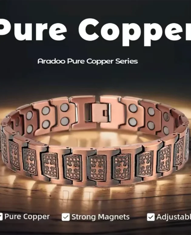 Fashionable Retro Style Cross-shaped Full Magnetic Copper Bracelet, Dark Ghost Magnetic Stone Bracelet, Halloween/Christmas Jewe