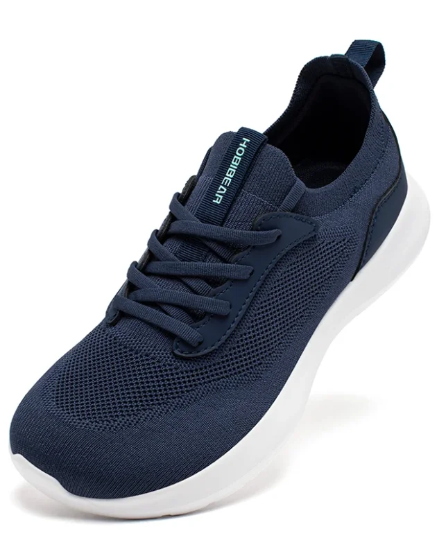 HOBIBEAR Unisex Wide Width Shoes Minimalist Mesh Lightweight Running Sneakers Non-Slip Comfortable Lace Up Shoes for Women Mens
