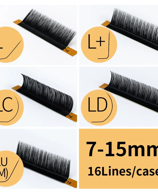 GLAMLASH L+/LC/LD/LU(M)/N Curl 7~15mm MIX 16rows/Case Mink Eyelash Extension Individual Lashes Soft False Eyelashes
