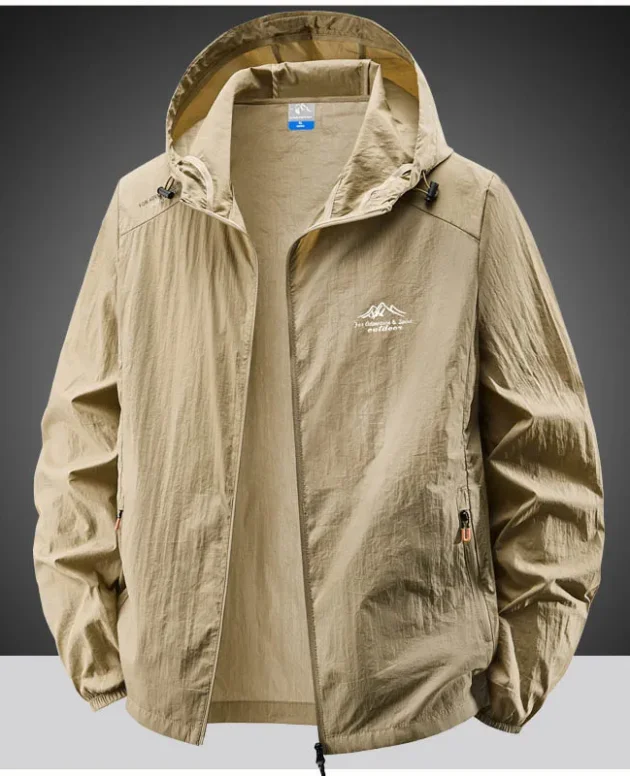 Summer Waterproof Hiking Jackets Men Fishing Cycling Hooded Gym Sports Running Coat Outdoor Sun-Protective Thin Jacket Clothing