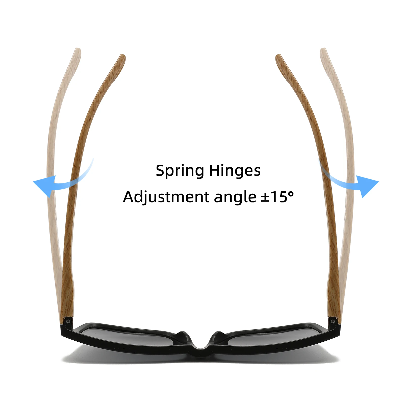 New Fashion Square Sunglasses - Wood Grain Spring Hinge, UV400 Unisex for Driving, Hiking & Travel - Image 5